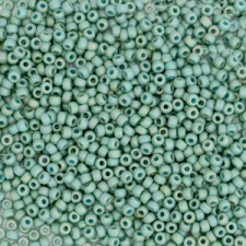 Miyuki rocailles Perlen 15/0 - Opaque glazed frosted rainbow celadon green 15-4701